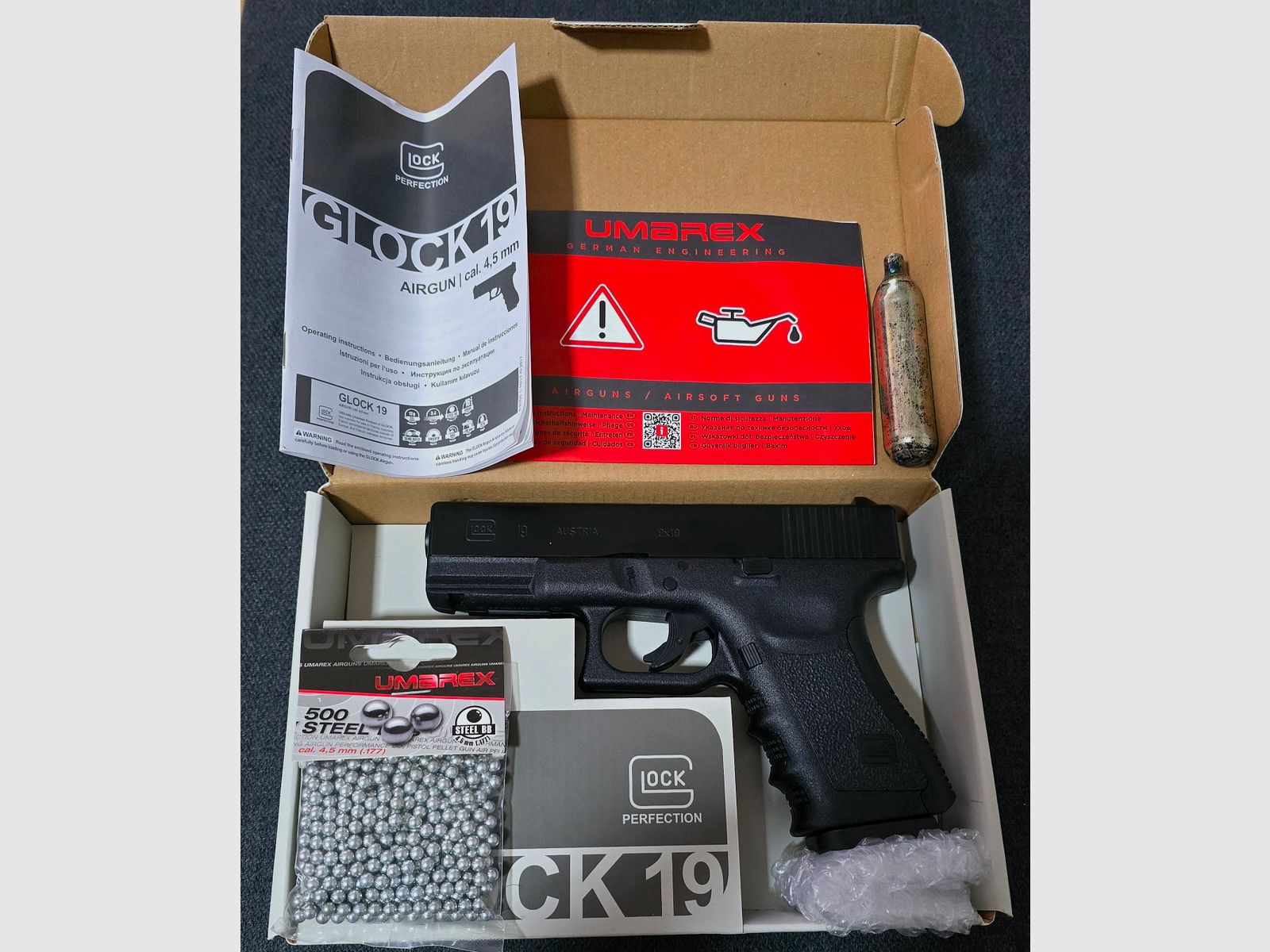 Glock 19 4,5 mm CO2 billes en acier