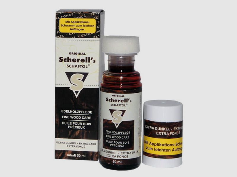 Scherell's Schaftol extra dunkel, 50ml mit Applikationsschwamm