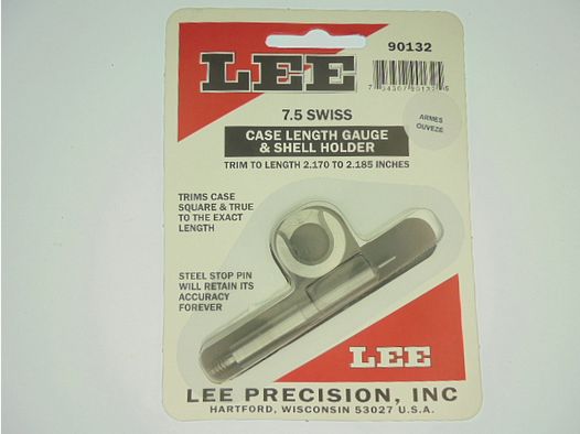 JAUGE LONGUEUR+SHELL-HOLDER LEE 7.5×55 SUISSE