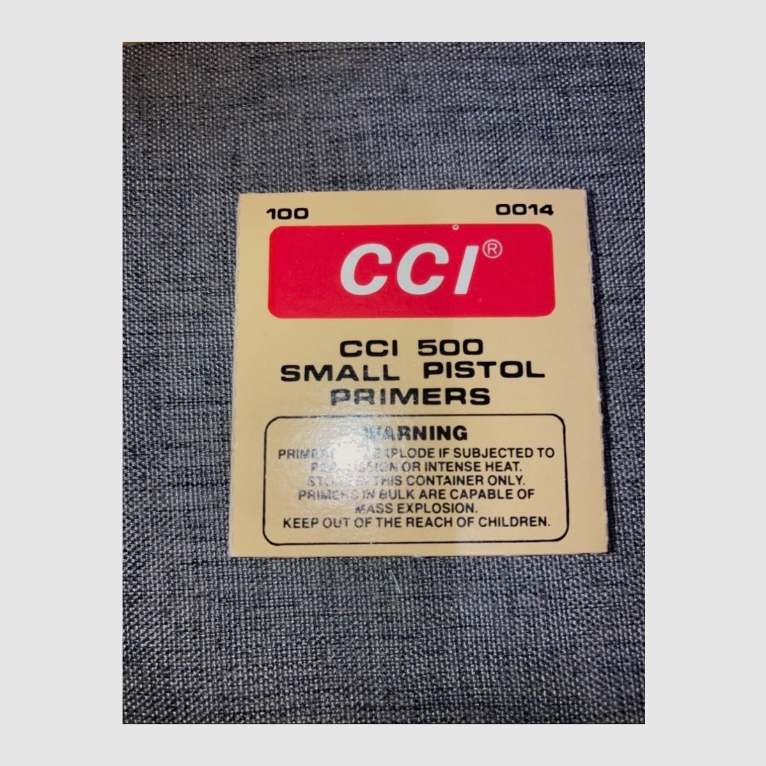 CCI 500 Zündhütchen Small Pistol 1500 Stück