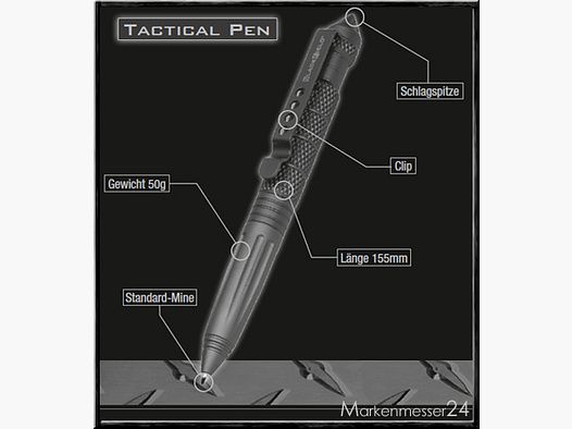 BlackField Tatcical Pen grey Kugelschreiber