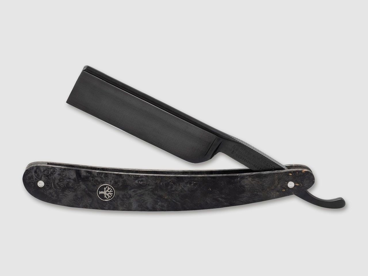 schwarzes Rasiermesser Black Amboina mit Gradkopf