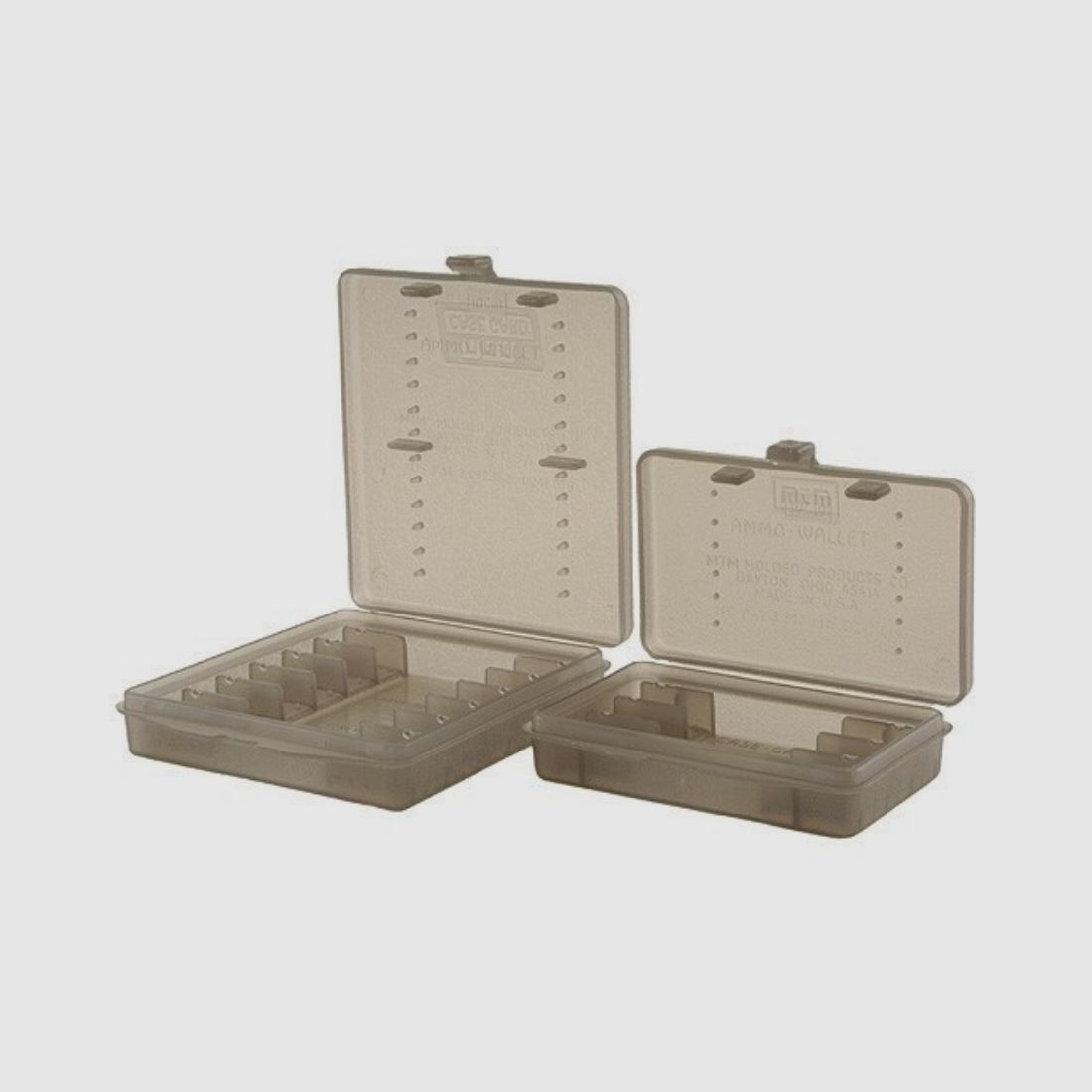 MTM Patronenetui W12B-44-41 rauch klar mit Klappdeckel f. 12 Patronen .44 Rem./Spec.