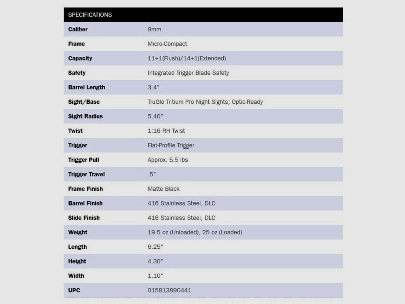 Mossberg MC2sc Optic-Ready Black 3.4" (4 inches) Truglo 9mm Luger