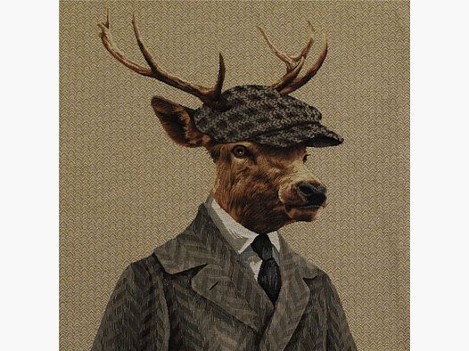 Cuscino Lovergreen con motivo cervo con cappello