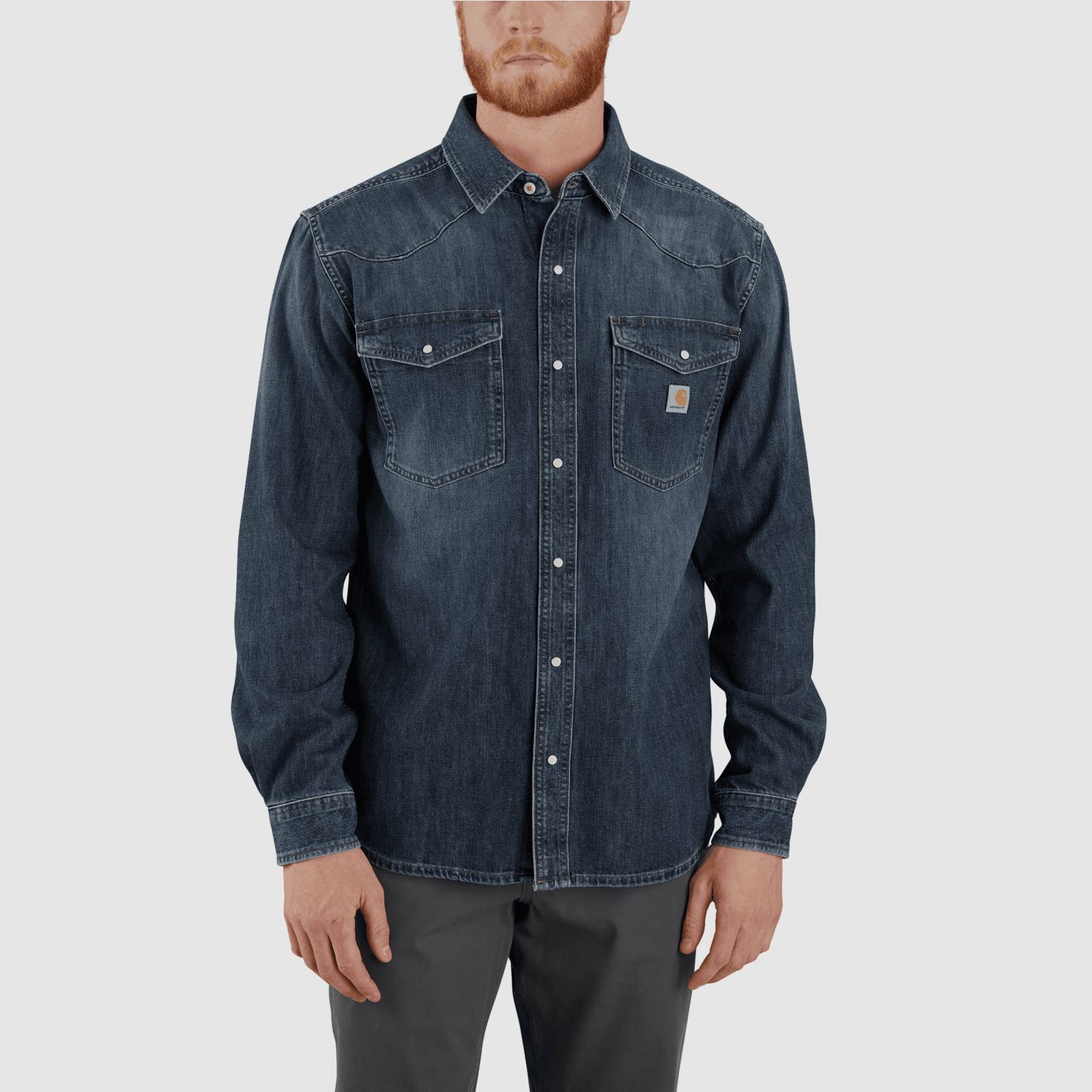 Carhartt Montana Denim Relaxed L/S Shirt Men Wyatt L