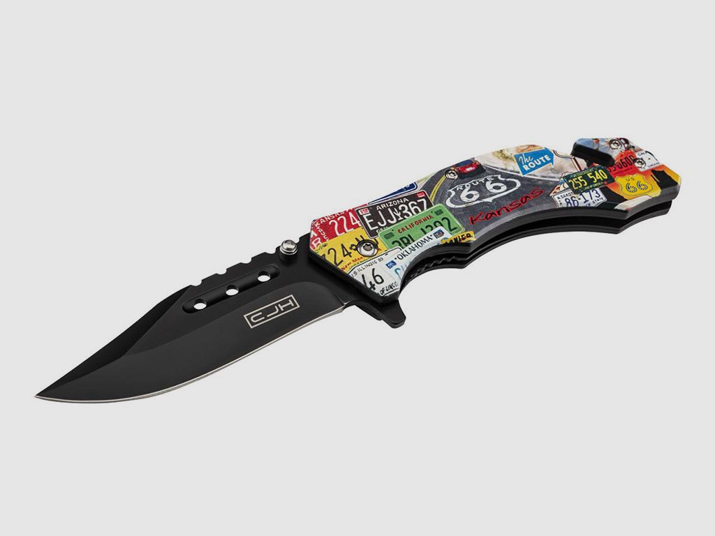 Rettungsmesser Herbertz CJH Route 66 Stahl AISI 420 KlingenlĂ¤nge 8,3 cm (P18)