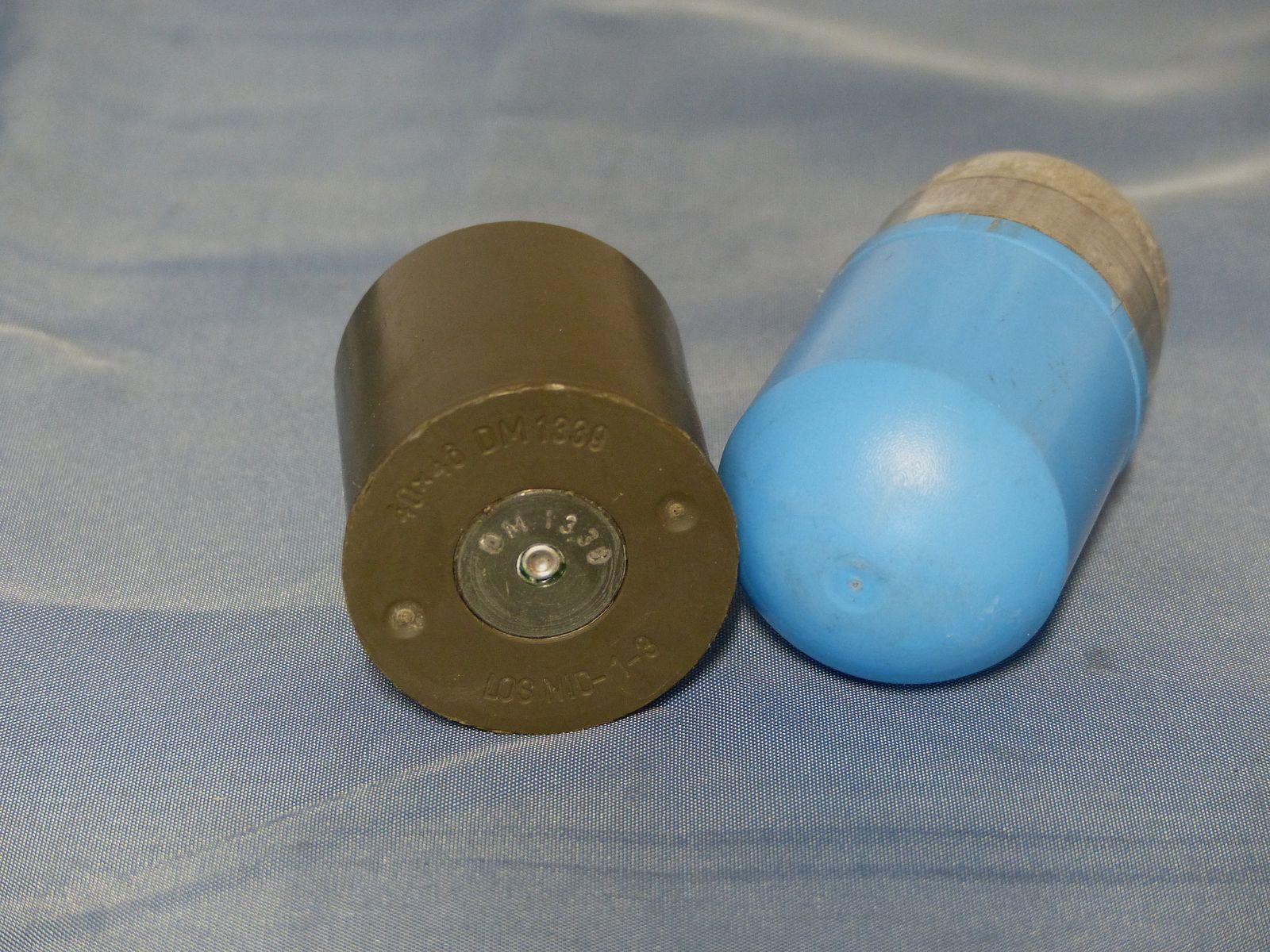 Bundeswehr BW 3 pièces de munitions d'exercice cartouches projectiles bleus G3 matériel de nettoyage années 60 70