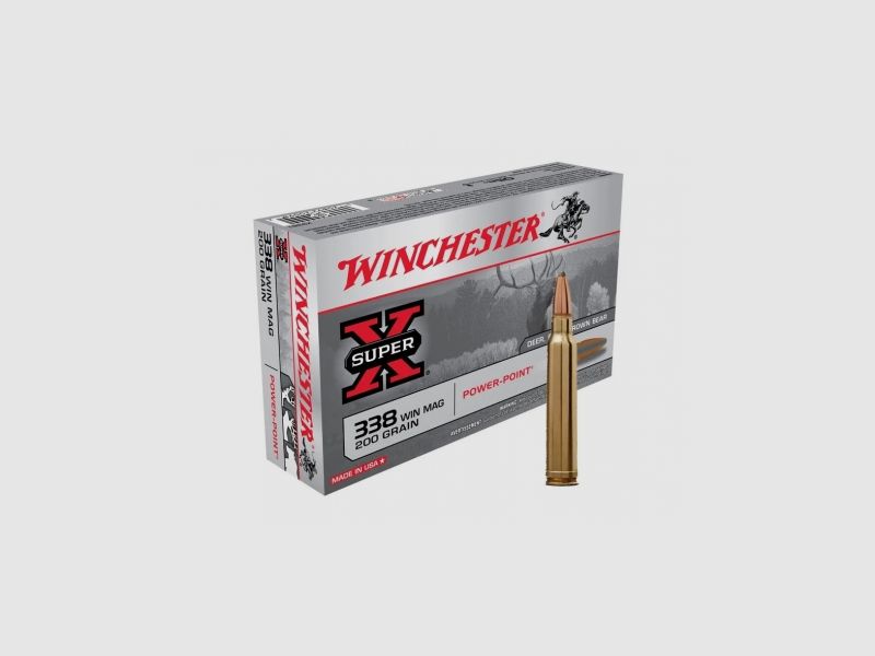 Balas Winchester Super X Power-Point 200 gr – Calibre .338 Win Mag