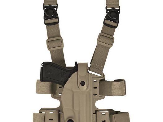Taktisches Oberschenkelholster "NATION" mit Sicherheitslevel II Sig Sauer P220/P226-Schwarz-Linkshänder