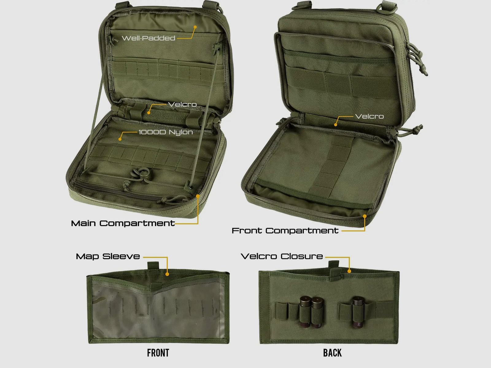 Taktische Admin-Tasche – MOLLE-kompatibel, doppellagig & mit großer Kapazität