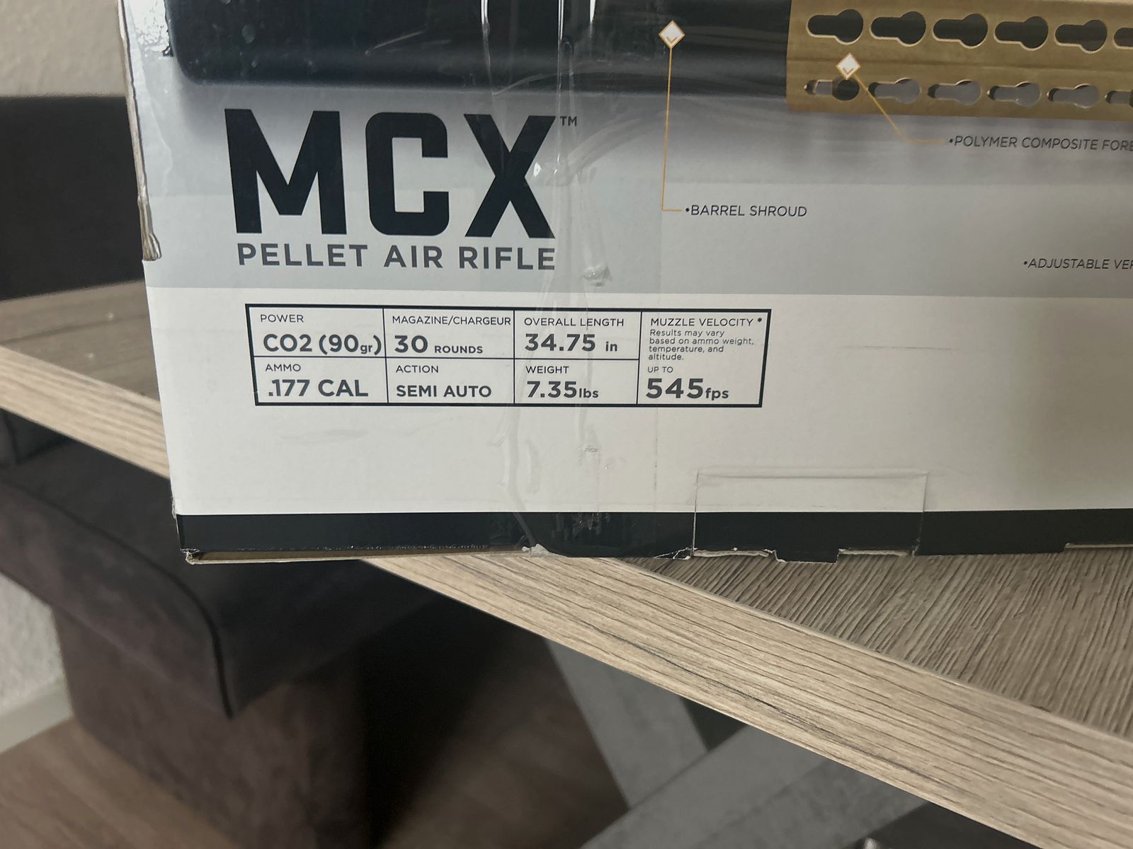 MCX Sig Sauer Cal 4,5 mm Diabolo CO2 carabine à air