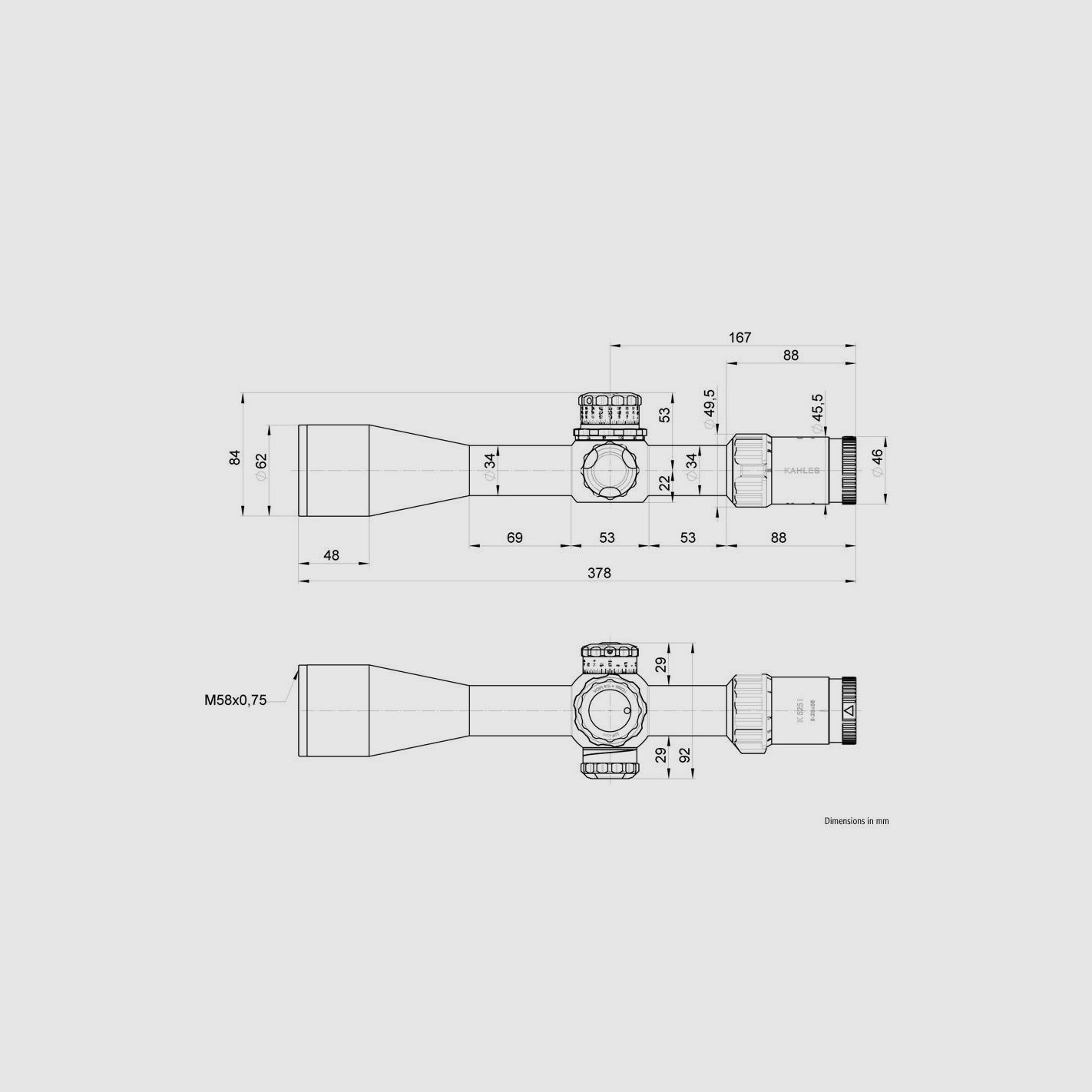 Zielfernrohr KAHLES K525i – 5-25×56 CCW SKMR w-Right, afbeelding 10 van 10