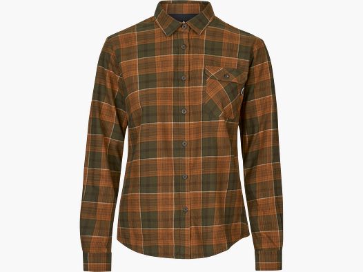 Seeland Skye Flanellhemd Damen Grizzly Brown/Terracotta Check, XXL