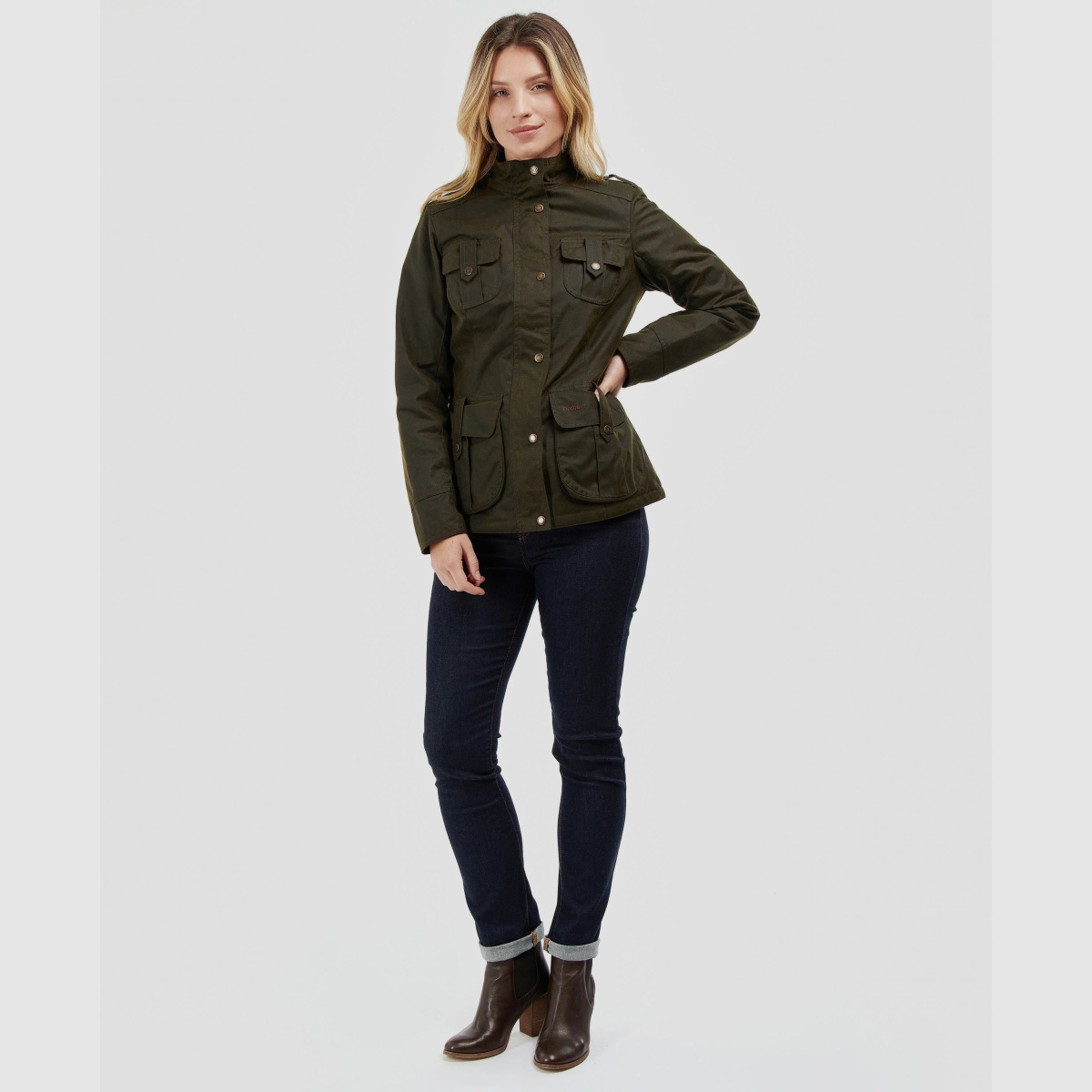 BARBOUR Wachsjacke Winter Defence Oliv