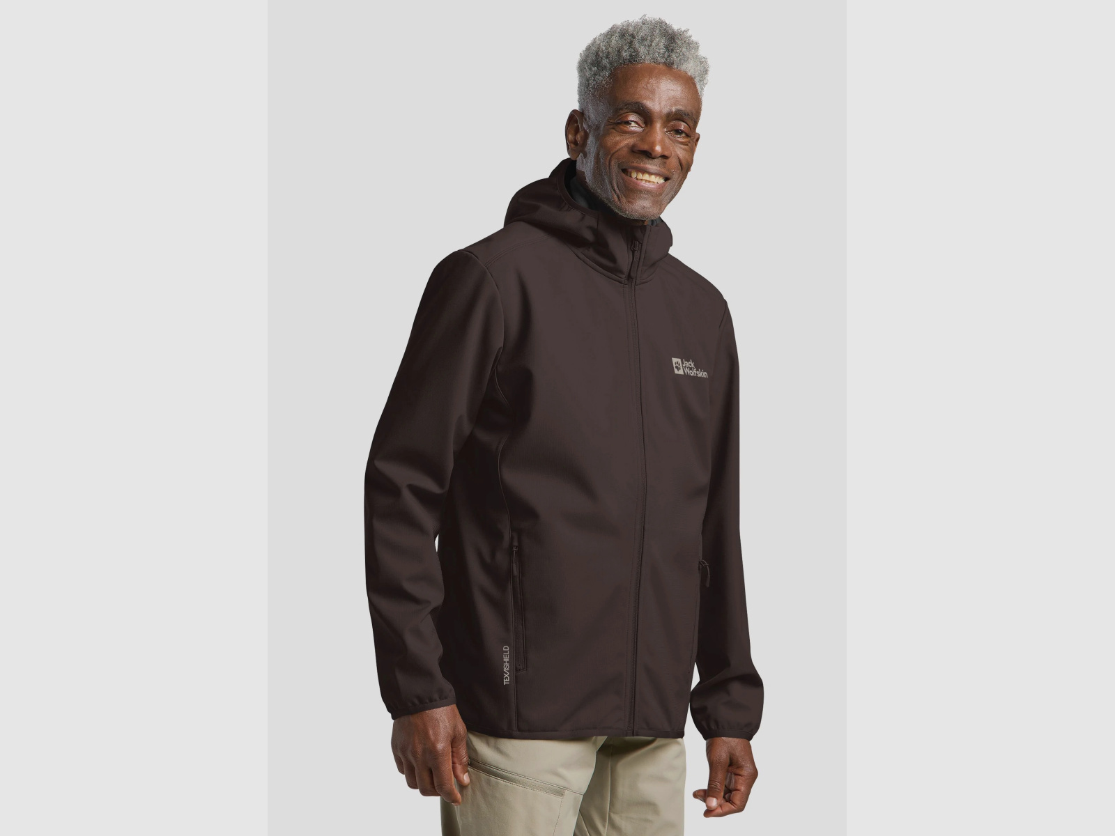 JACK WOLFSKIN Bornberg Hoody M Softshelljacke Herren Peat Braun
