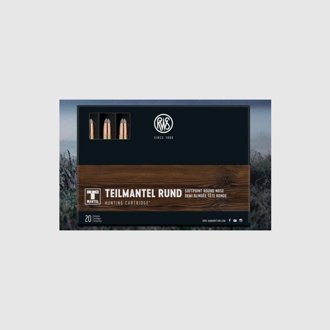 RWS 9,3x74 R Teilmantel-R 18,5g 285grs.