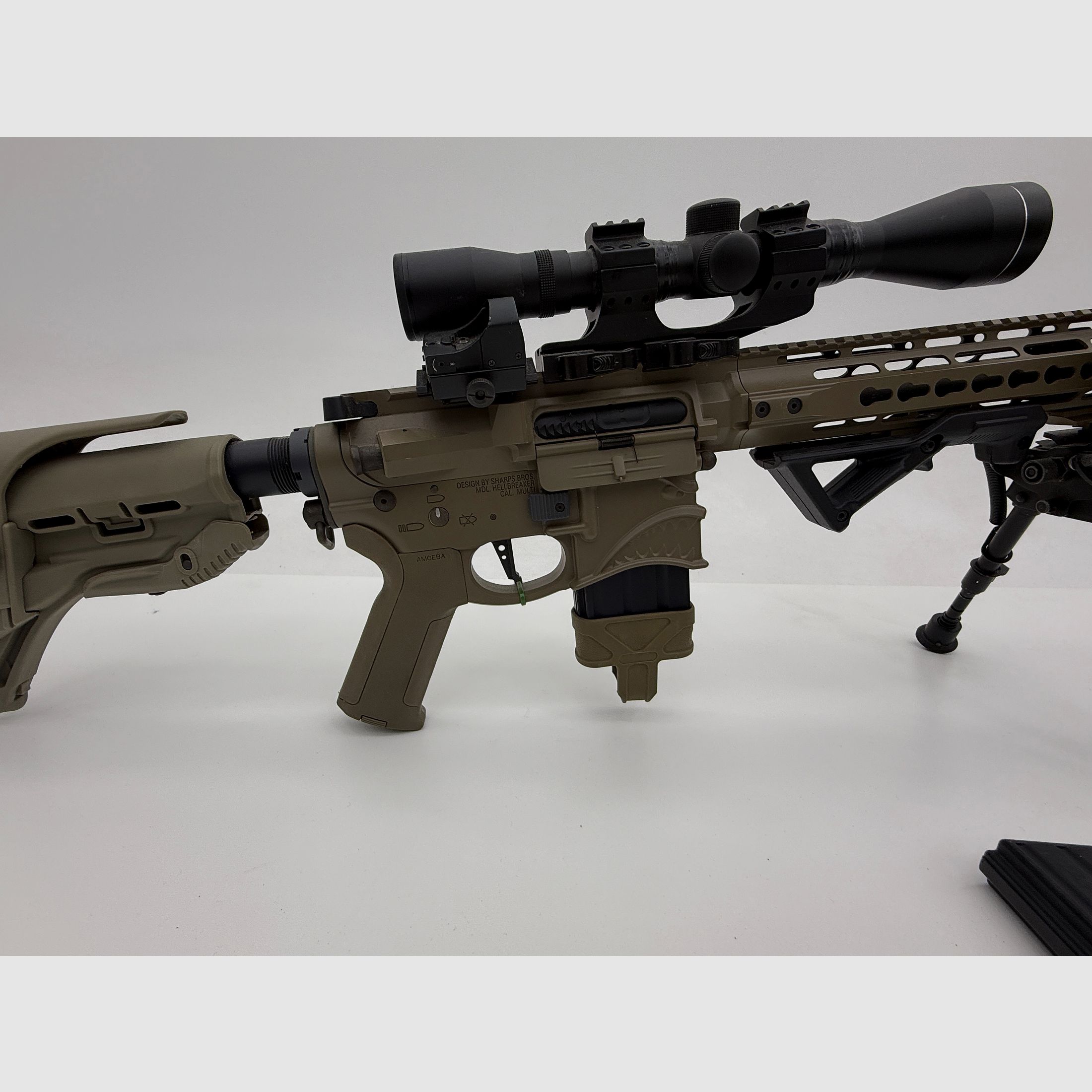 ARES Amoeba Spartan KeyMod Airsoft S-AEG – DMR-Optik – Primer propietario