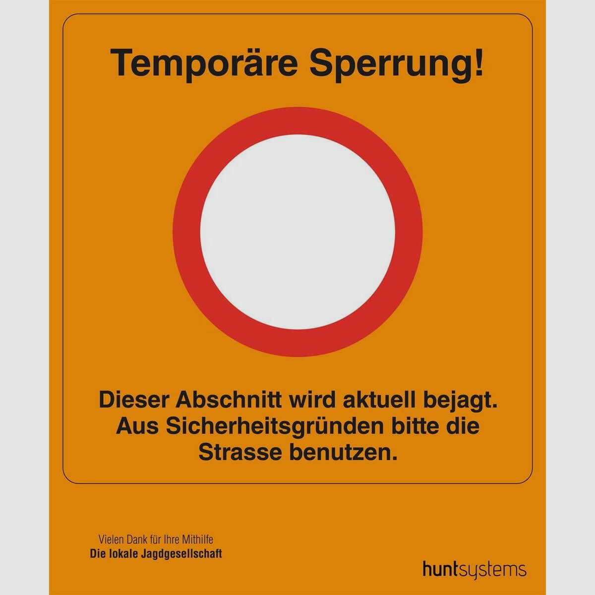 HUNTSYSTEMS Informatiebord Tijdelijke Sluiting, afbeelding 1 van 2