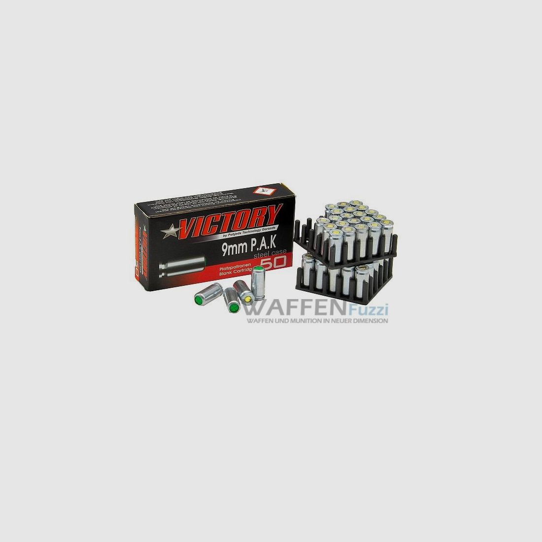 Victory Pobjeda Platz ammunition caliber 9mm P.A.K. galvanized