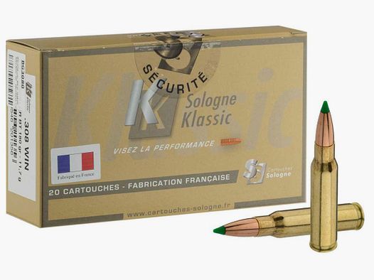 Sologne .308 Win Nosler Ballistic Tip 180 gr / 12 g - Sologne .308 Win Ballistic Tip 180 gr / 12 g