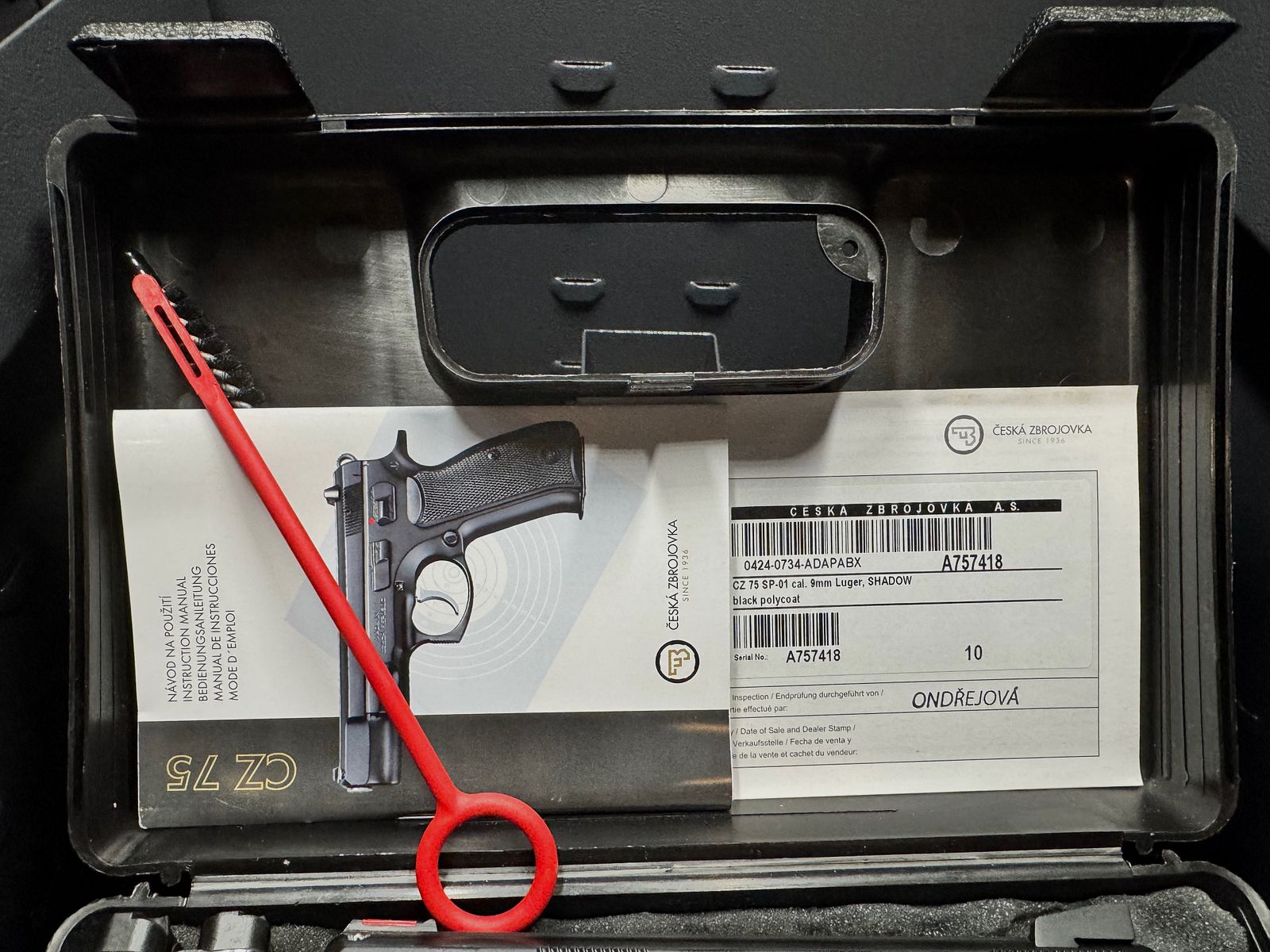 CZ 75 SP-01 Shadow Pistole Kal. 9x19