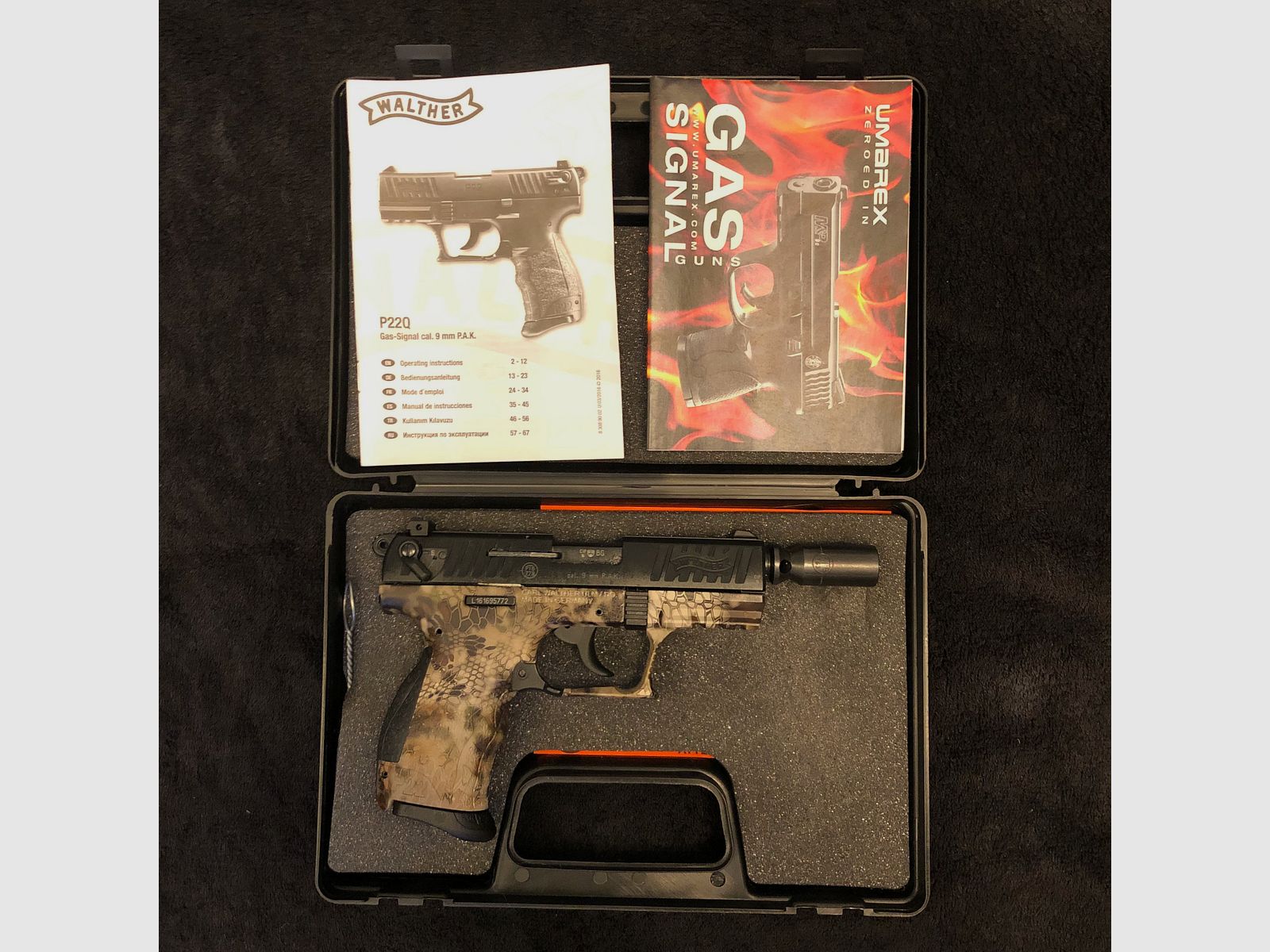 Walther P22Q kryptek/Camouflage 9mm Pak