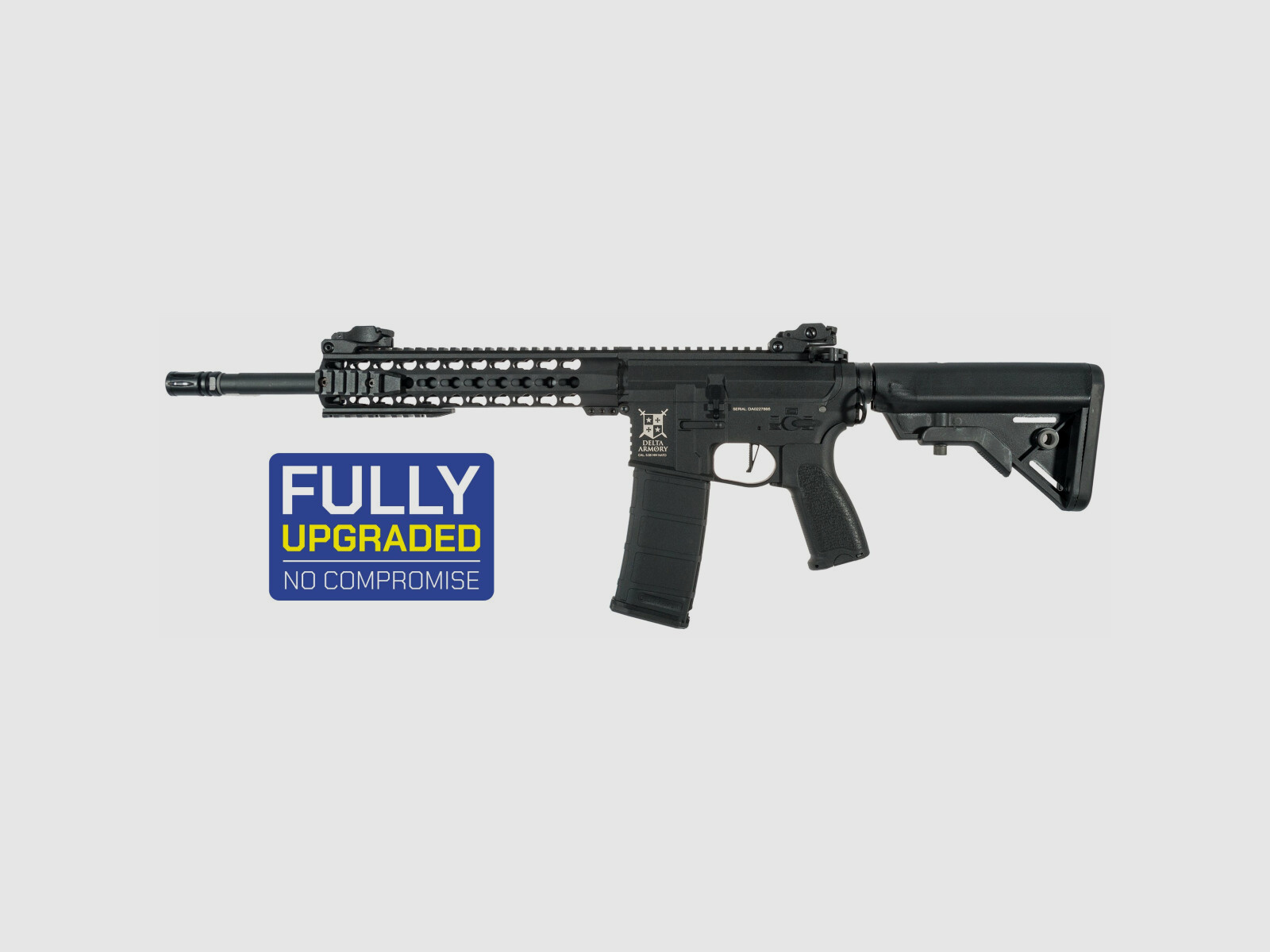 AR15 KeyMod 10 inch CHARLIE ETU NC! - Delta Armory Series Black S-AEG Airsoft Rifle Free from 18 Years
