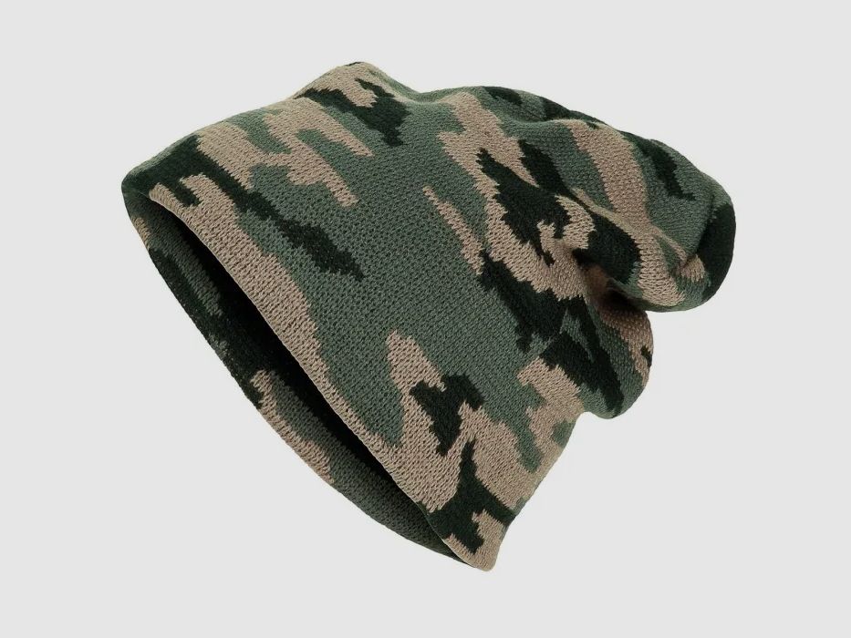 Gebreide muts, "Beanie", Woodland, fijn gebreid