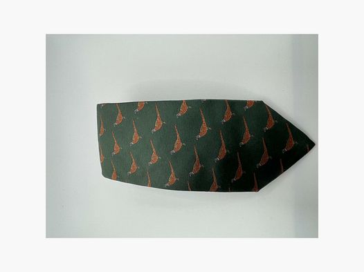 Robert Keyte tie 100% silk green pheasant motif
