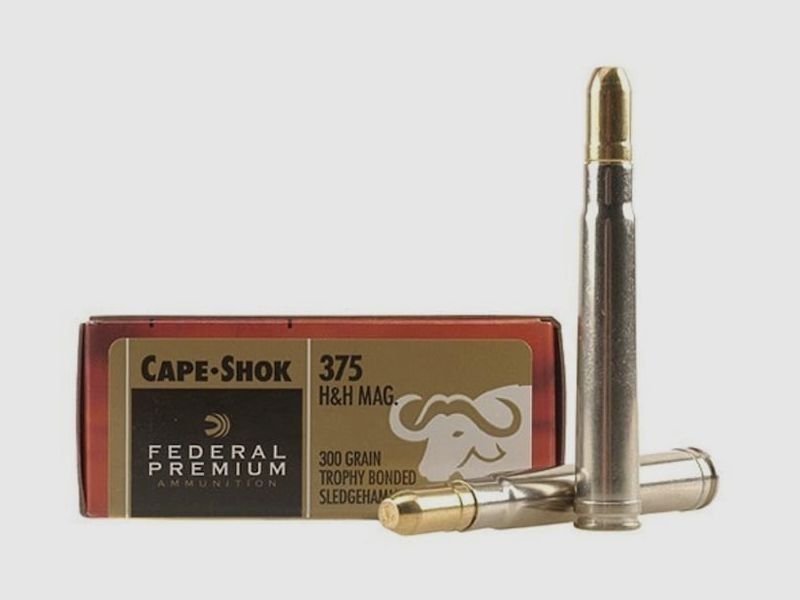 Federal Premium Safari Trophy Bonded Sledgehammer Solid .375 H&H Mag. 300GR bonded FN 20 cartridges
