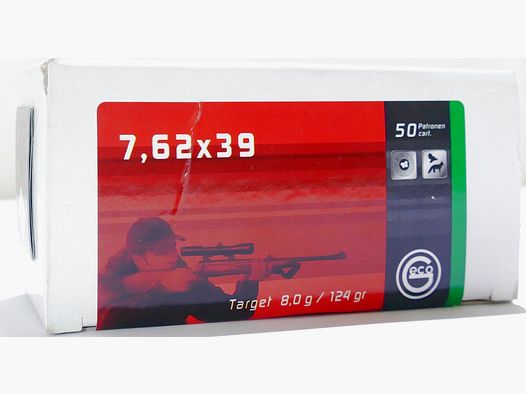 Geco 7.62X39 VM 8.0g/124gr Rifle Cartridges