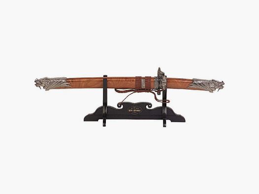 Katana Tanto mit Ätzung und Holzständer