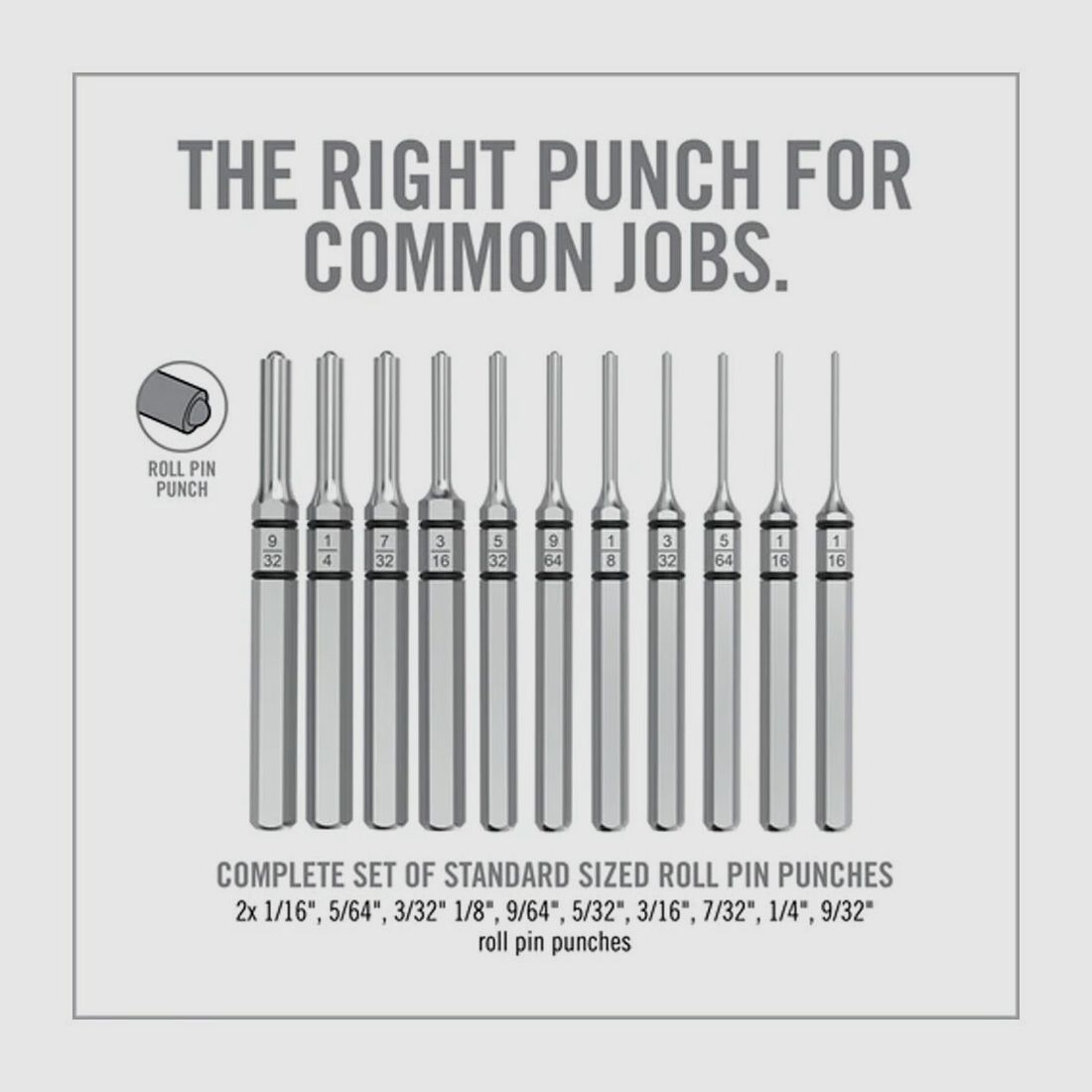 Real Avid Accu-Punch 11-Pieces Roll Pin Punch Set
