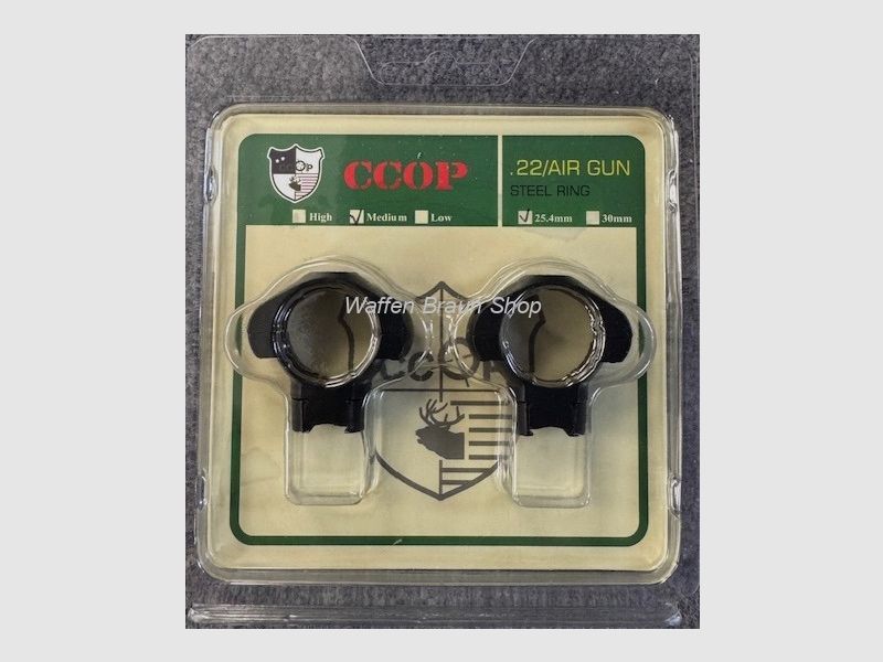 CCOP Montageringe für 11mm Schiene, Schwarz matt, 1", 9,5mm, geeignet für LG und KK