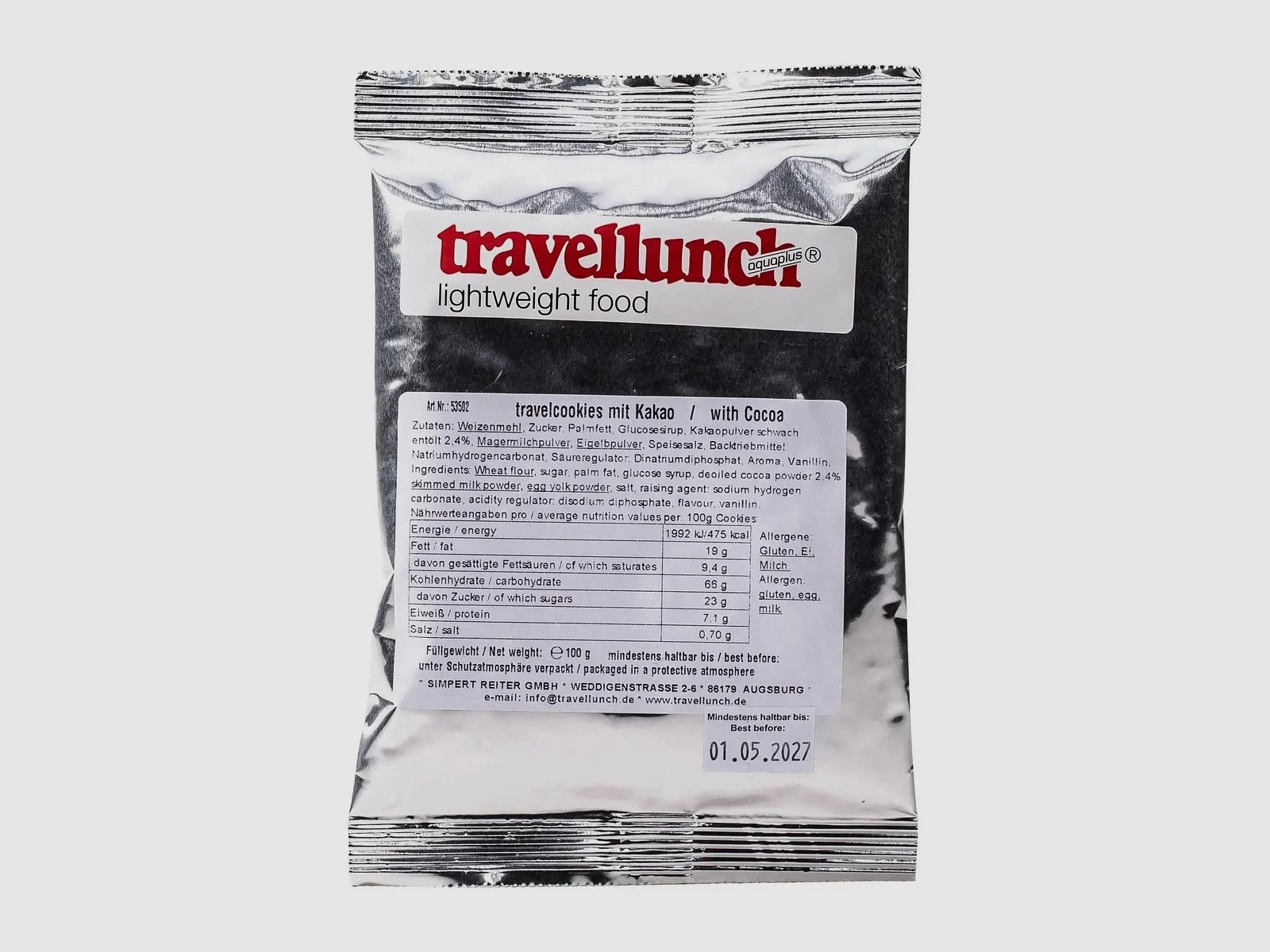 Travellunch Travelcookies o smaku kakao