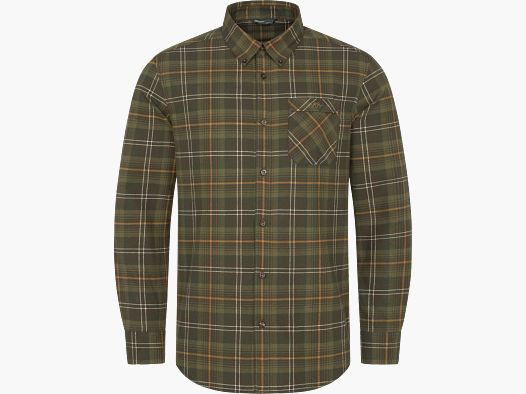 Julian Flanell Hemd Herren Grün/Offwhite/Orange Kariert XL