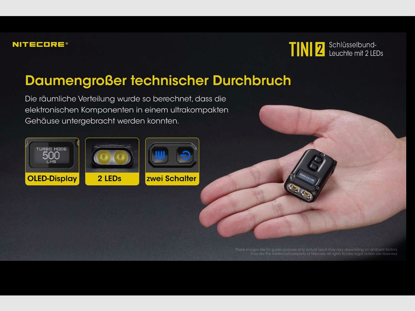 Nitecore TINI2 gray LED flashlight 500 lumens
