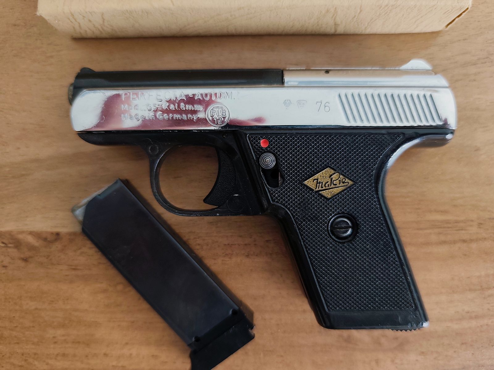 Sehr seltene Mayer & Riem PERFECTA G5 in Teil Nickel   PTB 12