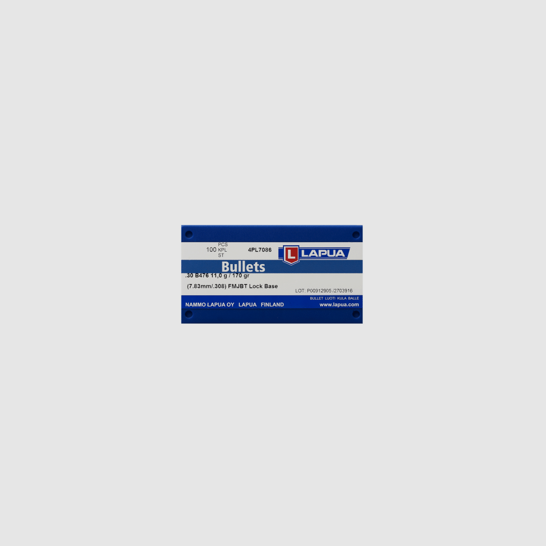 .308 Lapua Lock Base FMJBT 11.0g / 170grs., image 1 sur 2