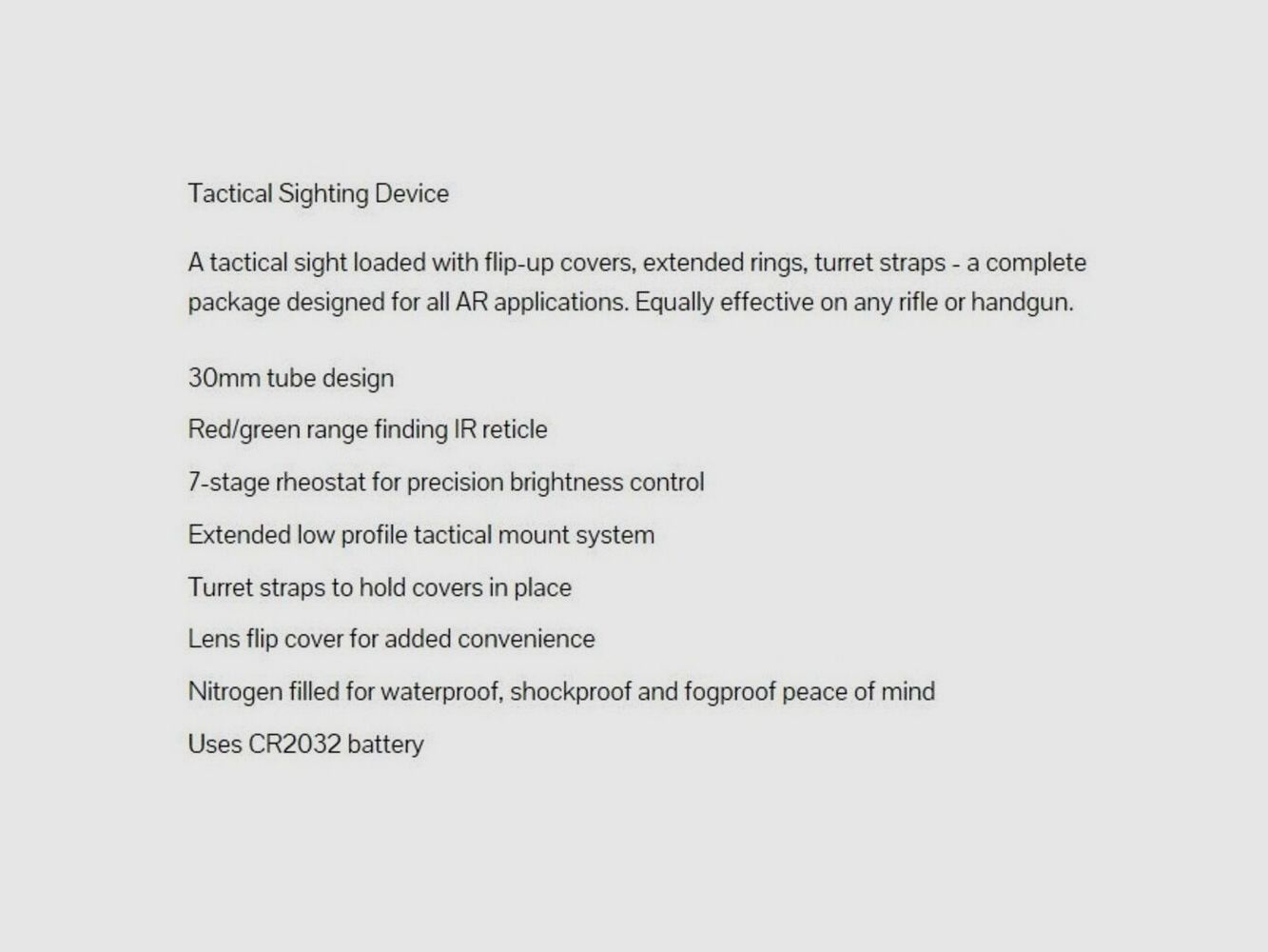 Sun Optics USA IR-Dot 1x30 rot/grün Tac