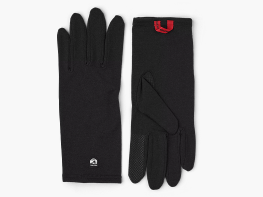 Hestra Finger Mitten Merino Wool Liner Long Schwarz