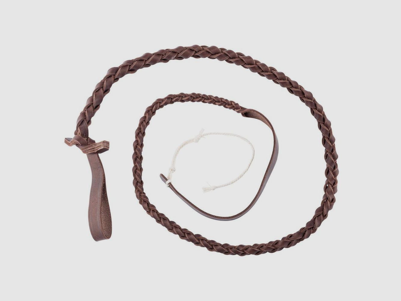 Frusta in Pelle Intrecciata Country Selleria - 147 cm - Resistente e Flessibile - Controllo Ottimale della Frusta, immagine 1 di 5