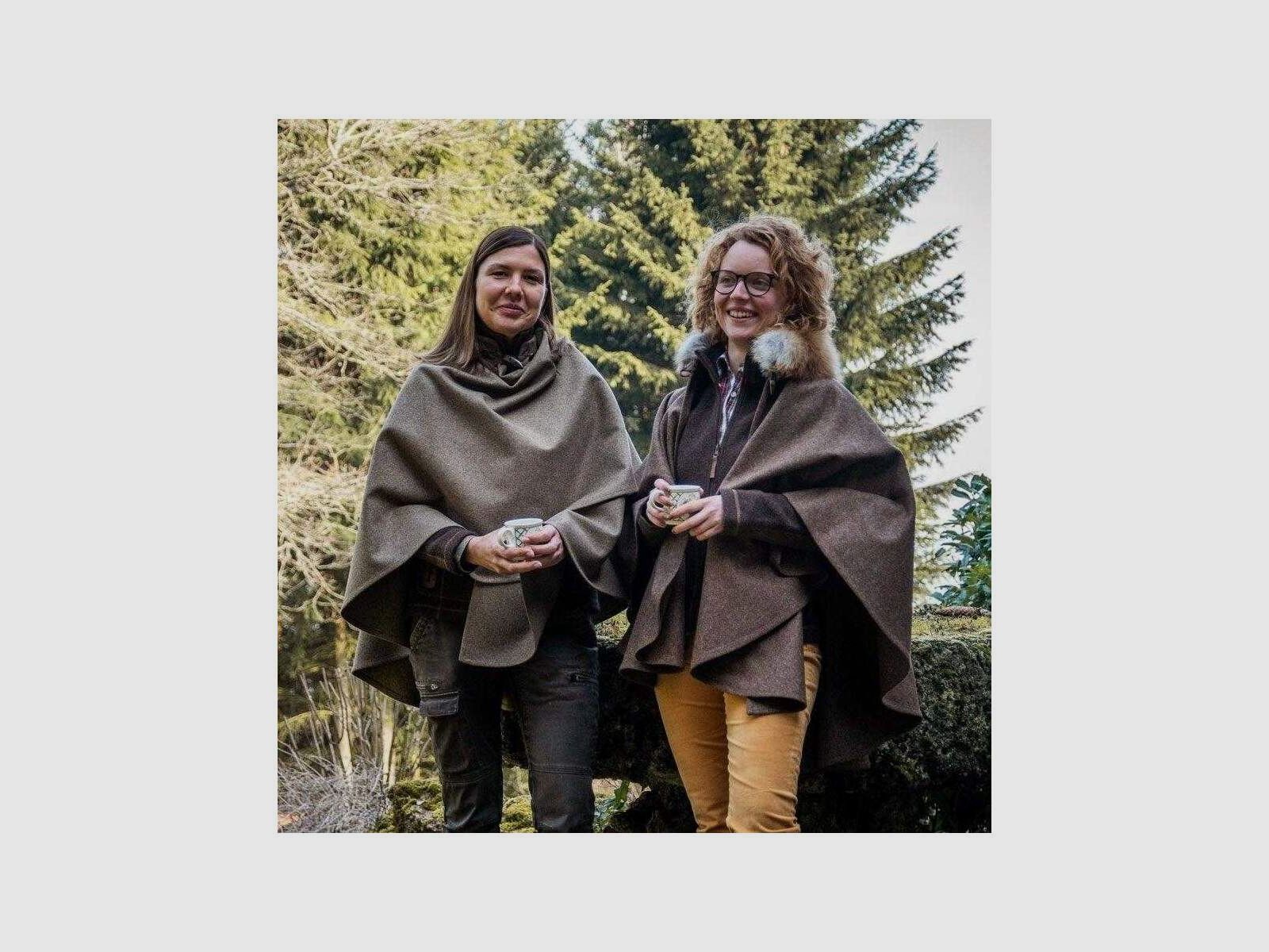 WALDKAUZ Loden cape "Waldfee", grijze loden stof, met voskraag, afbeelding 4 van 4