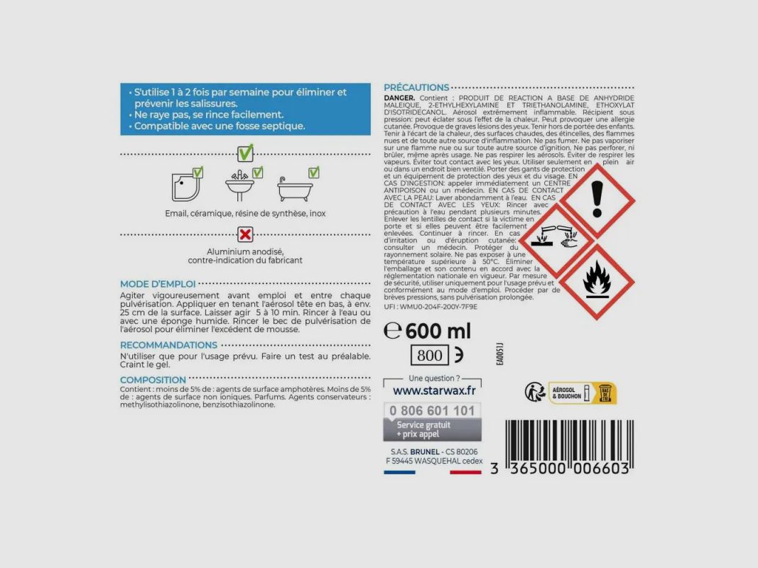 Detergente Espresso per Bagno Schiuma Anti-Calcare 600ml, immagine 3 di 5