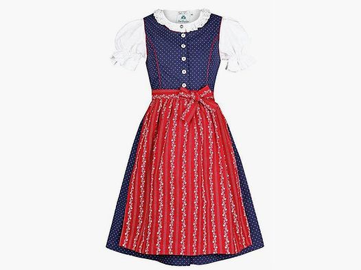 Dziecięcy Dirndl „Tradycyjny” w Ciemnoniebiesko/Czerwonym