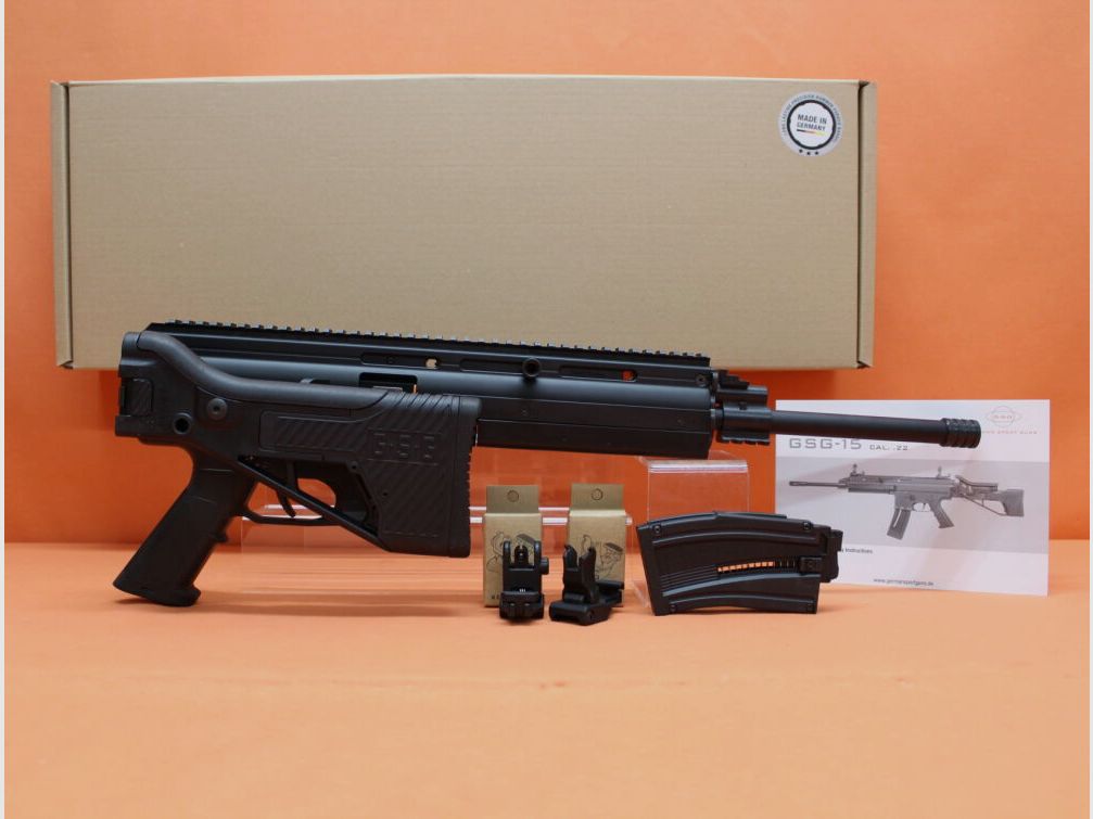 GSG German Sport Guns Ha.Rifle .22lr German Sport Guns GSG15 Sporting Rifle 42cm barrel/ folding stock (.22LR/.22l.f.B)