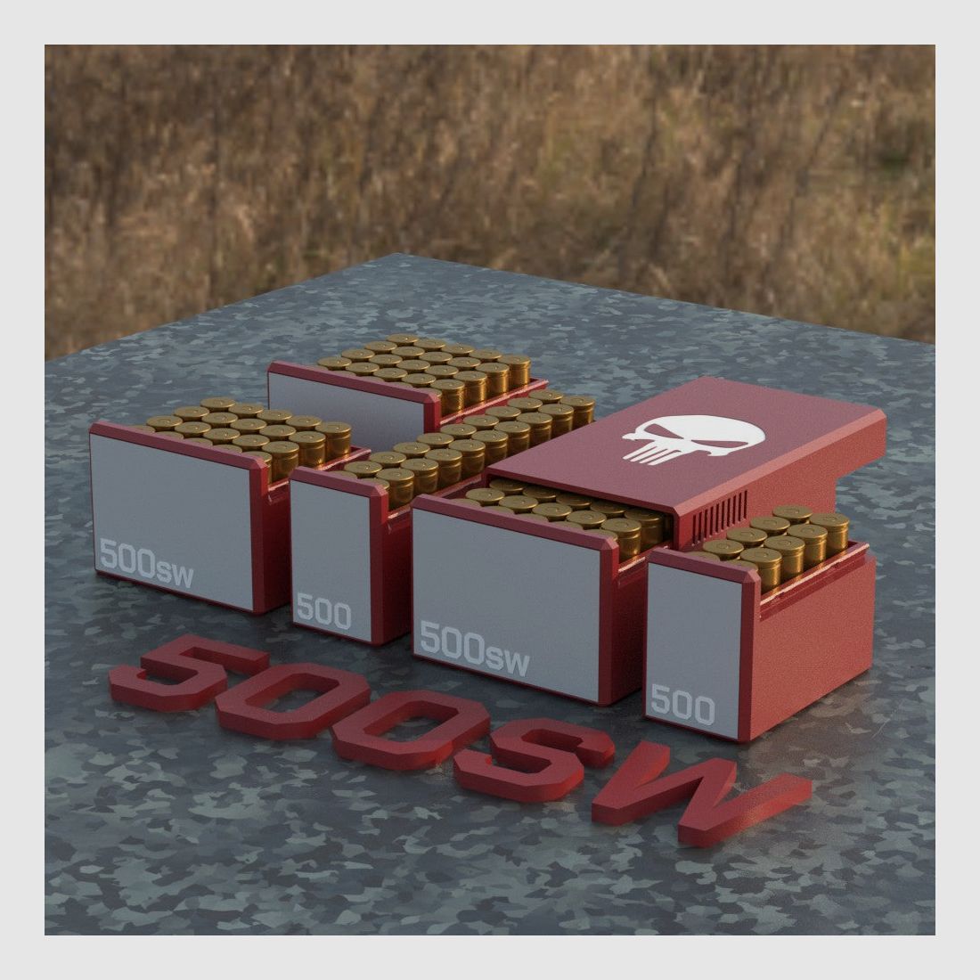 Filamelt Munitionsbox / Ammo .500 S&W – Patronenbox für 50 Schuss, Made in Germany