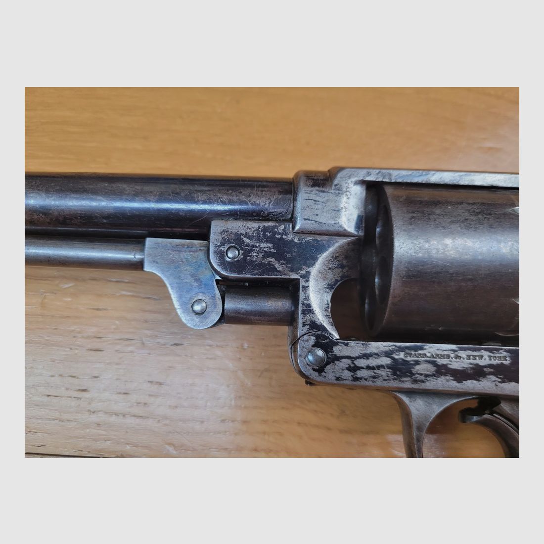 Eccezionale revolver Starr modello 1860 – Esemplare militare calibro .44 – Unico revolver Double Action della Guerra Civile – Marcature perfette – 60% della sua finitura blu originale – Meccanica e canna superbe – Revolver da museo!, immagine 7 di 22