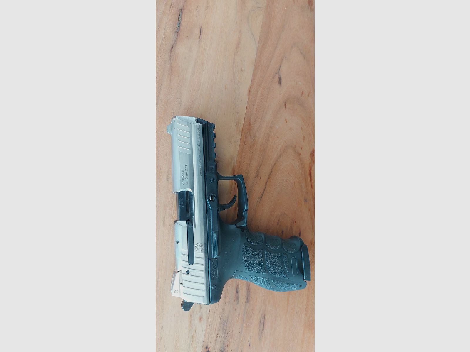 TOP Heckler & Koch P30 / Edition nichelata / Acciaio pieno / Calibro 9 mm P.A.K. in VENDITA!, immagine 2 di 6